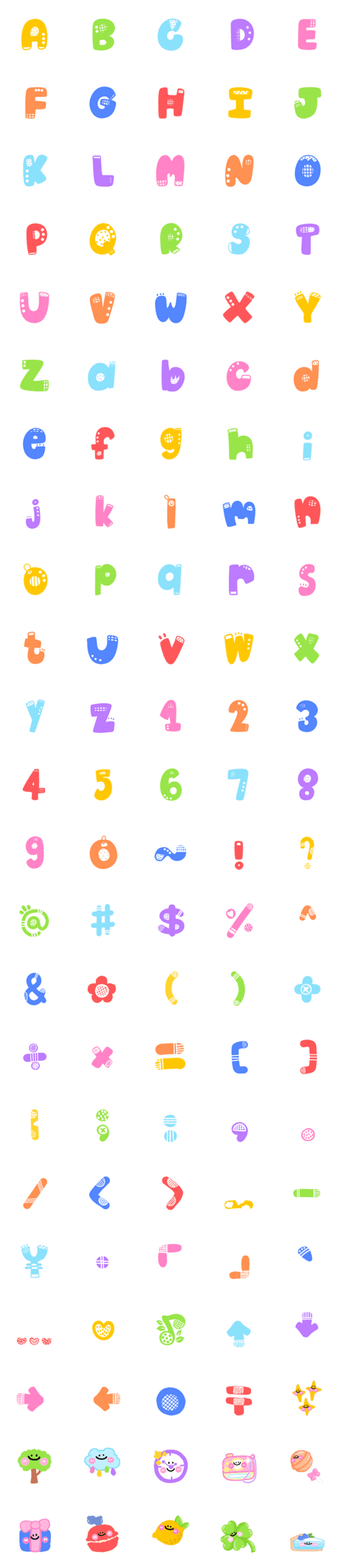 [LINE絵文字]Alphabet adorable pastel nonstop emojiの画像一覧