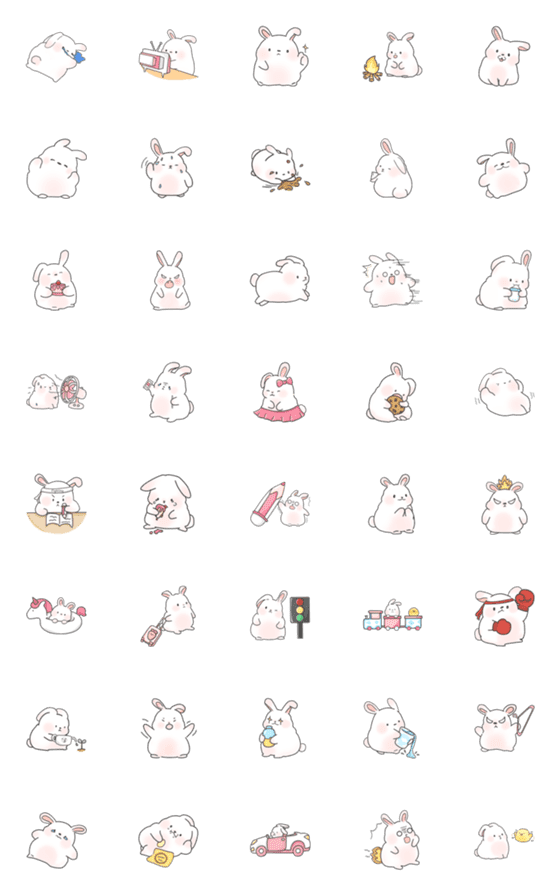 [LINE絵文字]Cute little bunny.の画像一覧