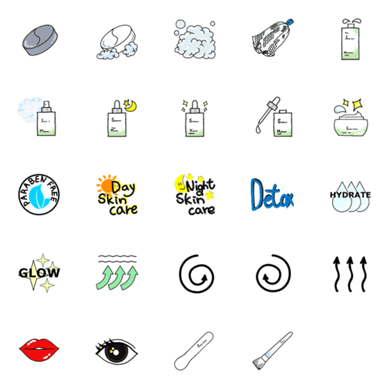 [LINE絵文字]毎日ビューティーケアの画像一覧