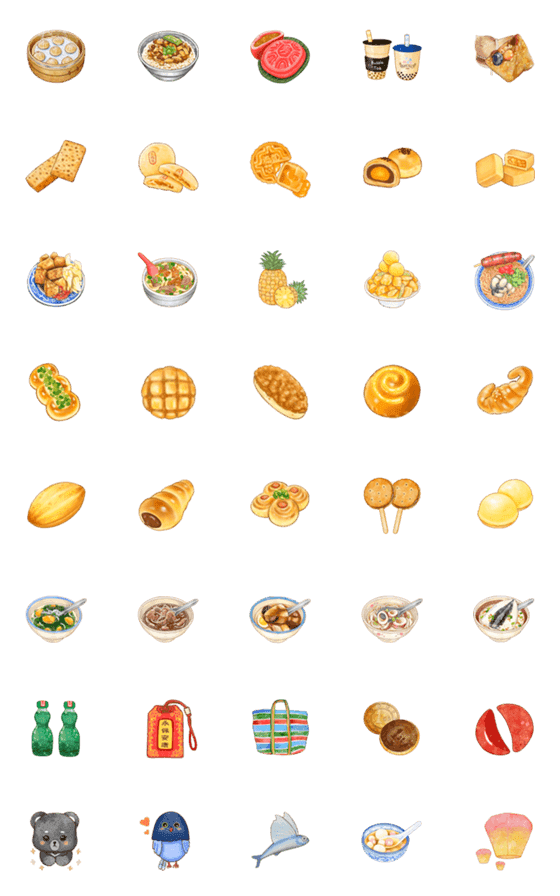 [LINE絵文字]Taiwanese Food and Cute Stuffの画像一覧