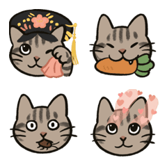 [LINE絵文字] Yy's cat Gueifei is a cute tabby cat 2の画像