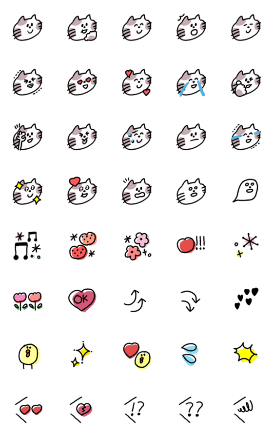 [LINE絵文字]ねねねねねこの絵文字記号の画像一覧