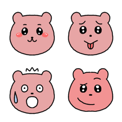 [LINE絵文字] ピンクのクマのかわいい絵文字の画像