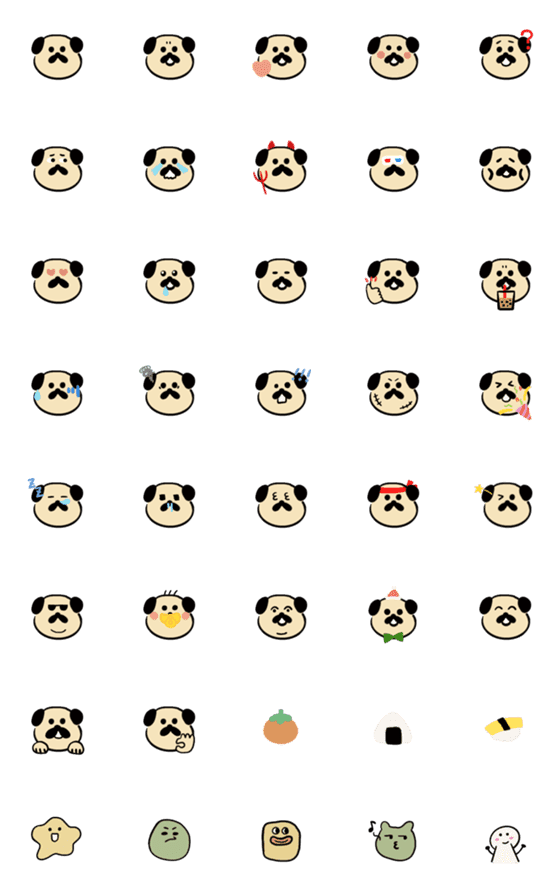 [LINE絵文字]pugs and some strange thingsの画像一覧