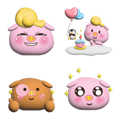 pigx3 emoji sticker 3D versionの絵文字メイン画像