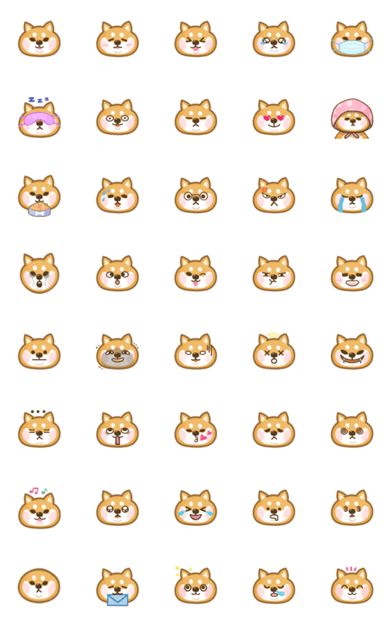 [LINE絵文字]funny shiba inu emoji 1の画像一覧