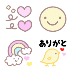 [LINE絵文字] ふんわりパステルカラーの絵文字の画像