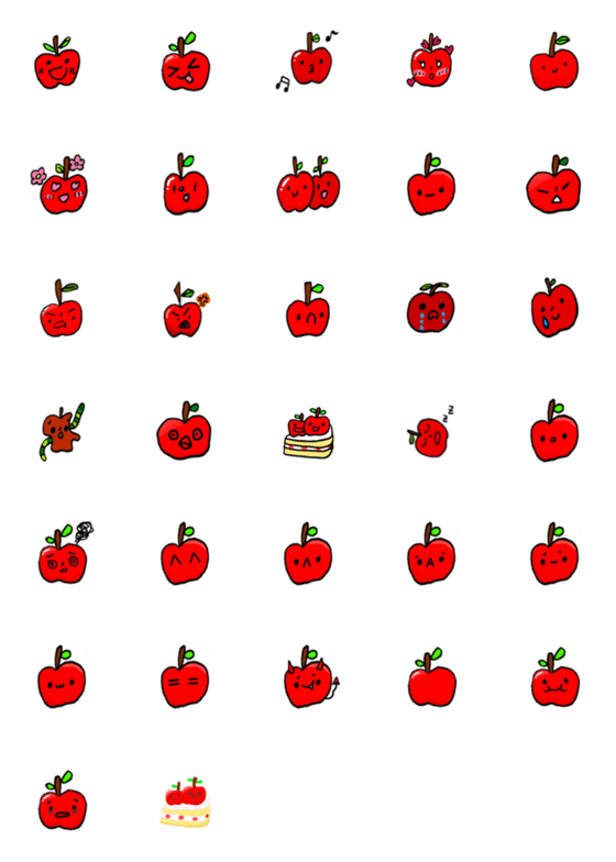 [LINE絵文字]emotional appleの画像一覧