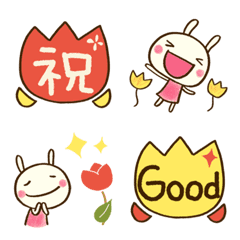 [LINE絵文字] チューリップ♡どちウサ絵文字の画像