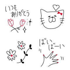 [LINE絵文字] シンプルでcuteな絵文字の画像