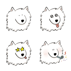 [LINE絵文字] Cute Dog-Samoyed Emojiの画像