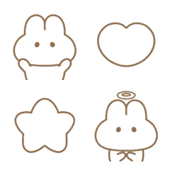 動くまんまるうさちゃん♡ほんわかブラウンの絵文字メイン画像