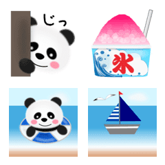 [LINE絵文字] ぱんだと夏の絵文字☆海～♪の画像