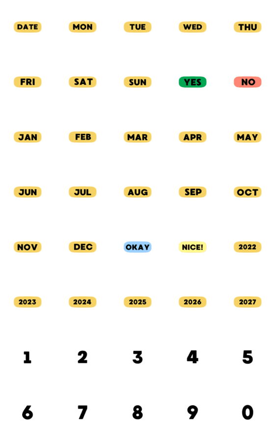 [LINE絵文字]Number Month Year EN-versionの画像一覧