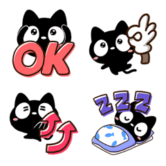 [LINE絵文字] クロネコすたんぷ【絵文字・基本】の画像