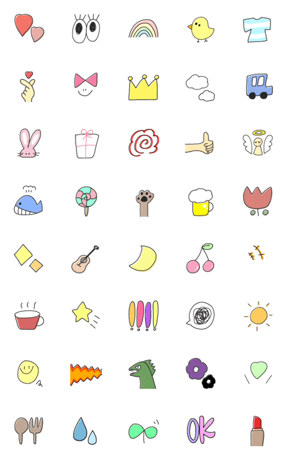 [LINE絵文字]シンプルで使いやすい絵文字◎普段用の画像一覧