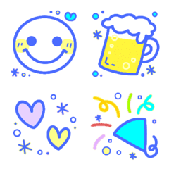 爽やかマリンブルー♡シンプルなえもじの絵文字メイン画像