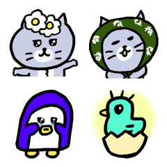 [LINE絵文字] 灰色キャットの絵文字2の画像