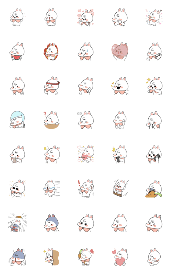[LINE絵文字]Chubby Bunny！ (Emoji)の画像一覧