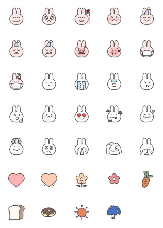 [LINE絵文字]ゆるゆるしとるうさぎの画像一覧