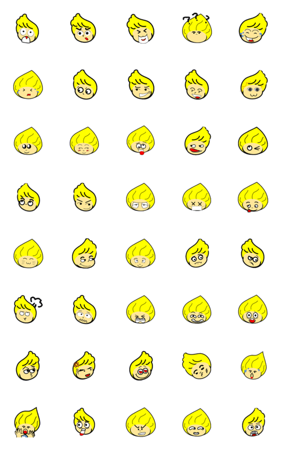 [LINE絵文字]flyinghair faceの画像一覧