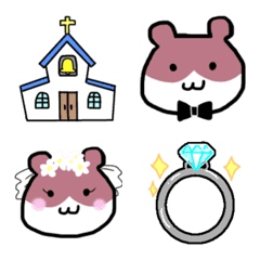 [LINE絵文字] ハムスター＆ハムスターwedding ver.の画像