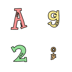 [LINE絵文字] English Words - Geometric2(color) Actの画像