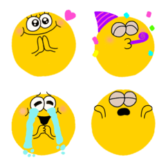 [LINE絵文字] 動く黄色い顔絵文字6の画像