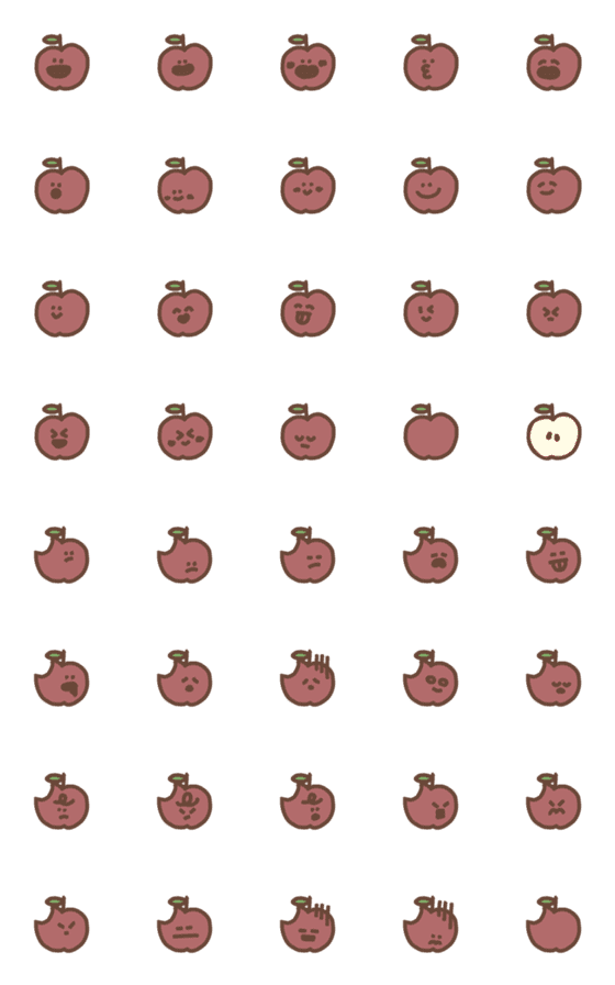 [LINE絵文字]おかしなりんごの画像一覧