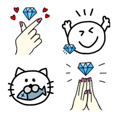 [LINE絵文字] ダイヤモンド 色々 絵文字 3の画像