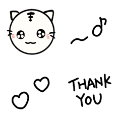 [LINE絵文字] トラねこくんとシンプル手書き絵文字の画像