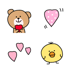 [LINE絵文字] くまさんとヒヨコの画像