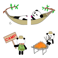 [LINE絵文字] 無表情パンダRK 動く絵文字～キャンプ～の画像