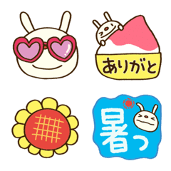 [LINE絵文字] 夏大好き☆てるてるうさぎ絵文字の画像