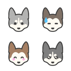 [LINE絵文字] シベリアンハスキー＊絵文字の画像