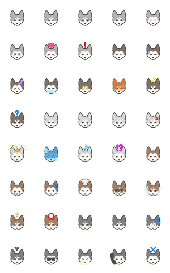 [LINE絵文字]シベリアンハスキー＊絵文字の画像一覧