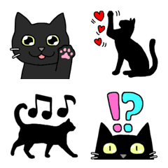 [LINE絵文字] 猫種別毎日可愛いクロネコ絵文字の画像