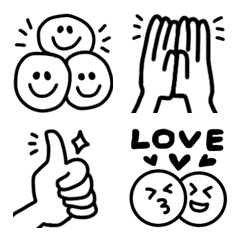 [LINE絵文字] モノトーン シンプル 絵文字 4の画像