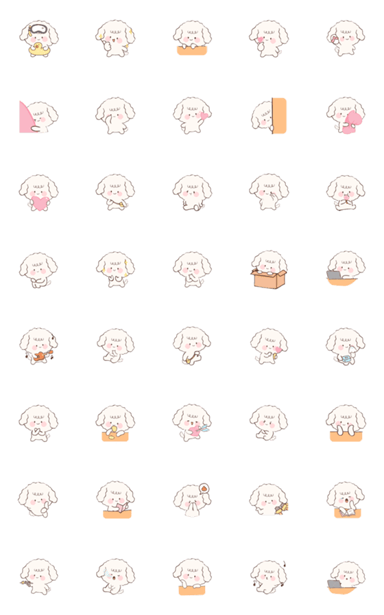 [LINE絵文字]Vanila Poodle！ (Emoji)の画像一覧