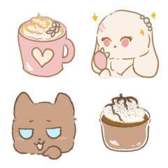Hot Cocoa ＆ White Malt animated emojiの絵文字メイン画像