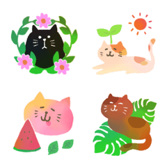 動くにゃん♪猫＆植物＆フレームの絵文字メイン画像