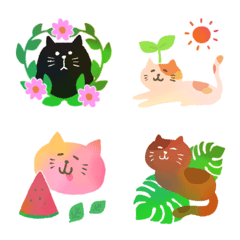 [LINE絵文字] 動くにゃん♪猫＆植物＆フレームの画像