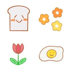 [LINE絵文字] 可愛い食パンの絵文字の画像