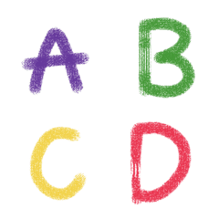 [LINE絵文字] Crayon Color ABC Letter Correctionの画像