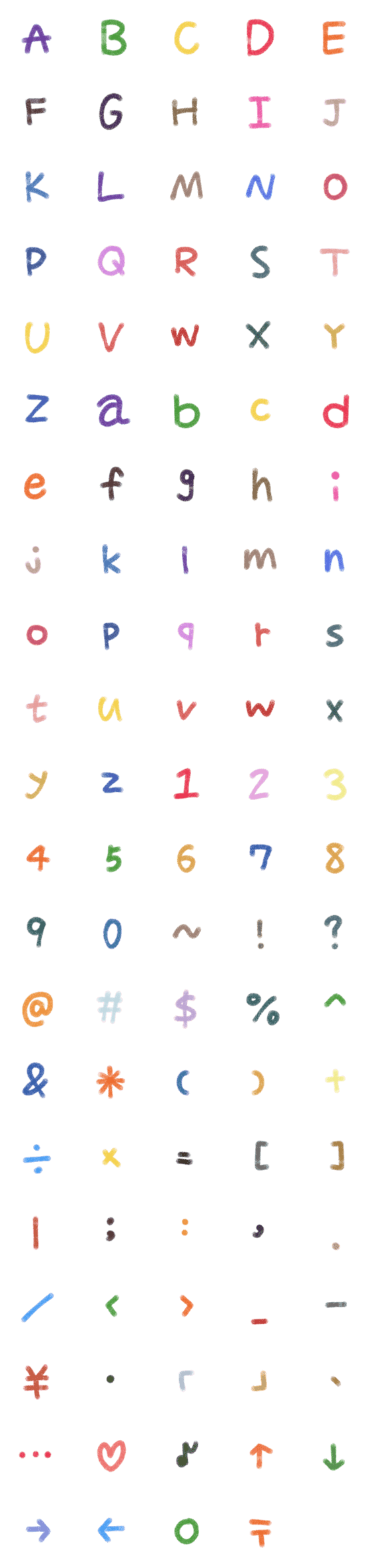 [LINE絵文字]Crayon Color ABC Letter Correctionの画像一覧