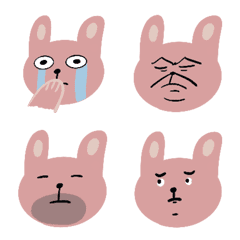 [LINE絵文字] practical facial of pink rabbitの画像