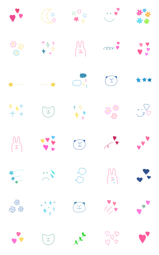 [LINE絵文字]カラフルハッピー詰め合わせの画像一覧