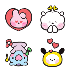 [LINE絵文字] うごく！ユニバースターBT21 minini 絵文字の画像