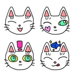 [LINE絵文字] 白猫はるにゃのふんわり絵文字の画像