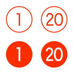 [LINE絵文字] 【赤数字】丸囲み数字の画像